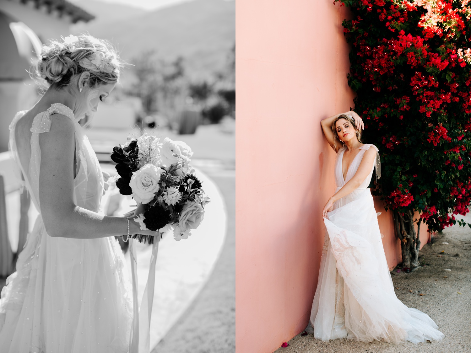 bridal portraits at the pond estate palm springs