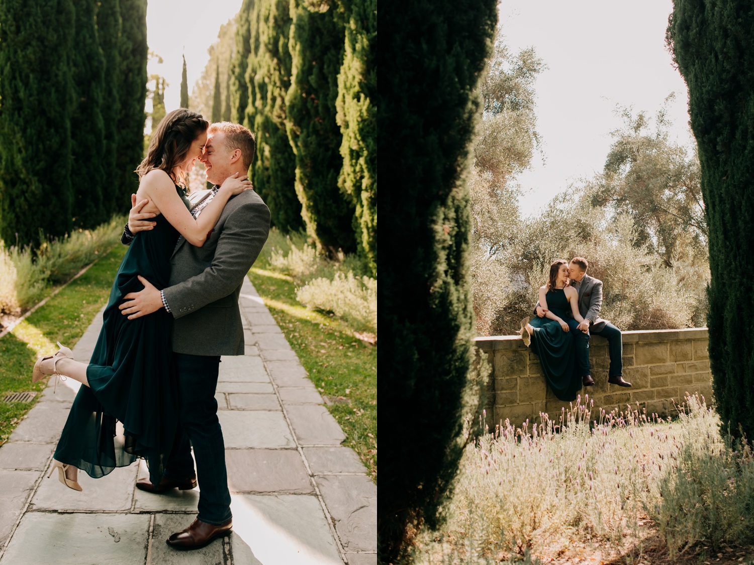 engagement photos at greystone mansion in los angeles california
