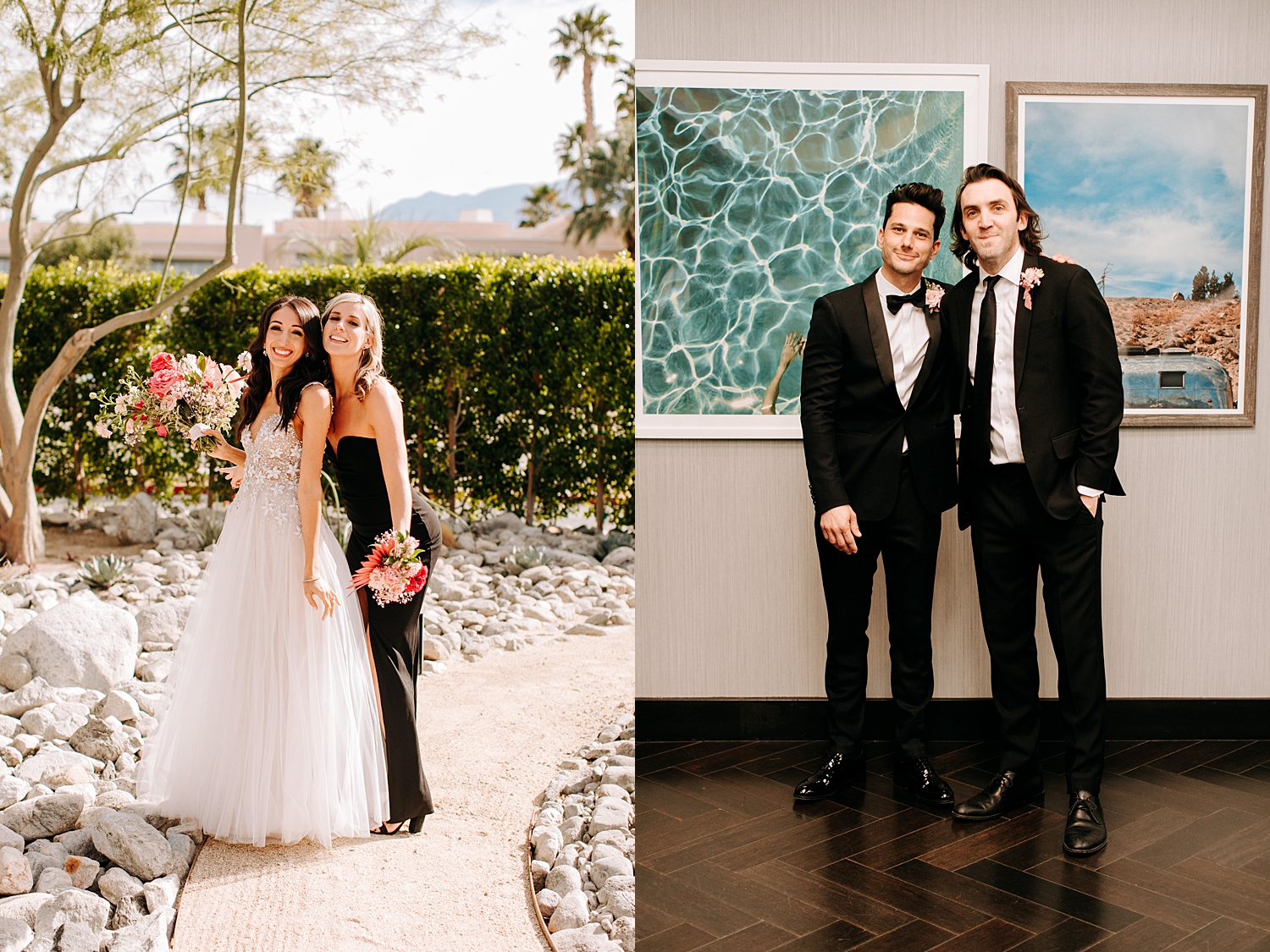 moody wedding party photos at Riviera Palm Springs
