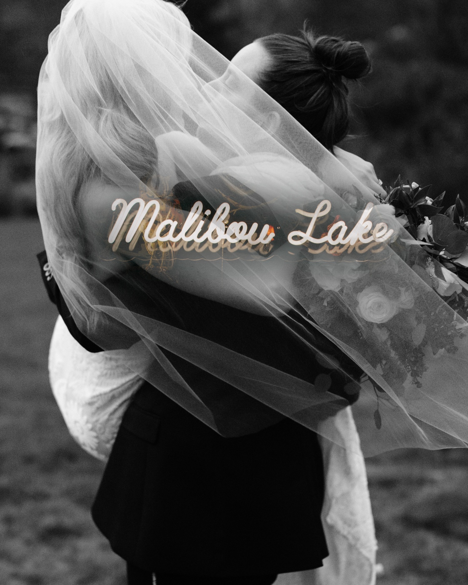 Rainy Day Wedding Portraits at Malibou Lake Lodge