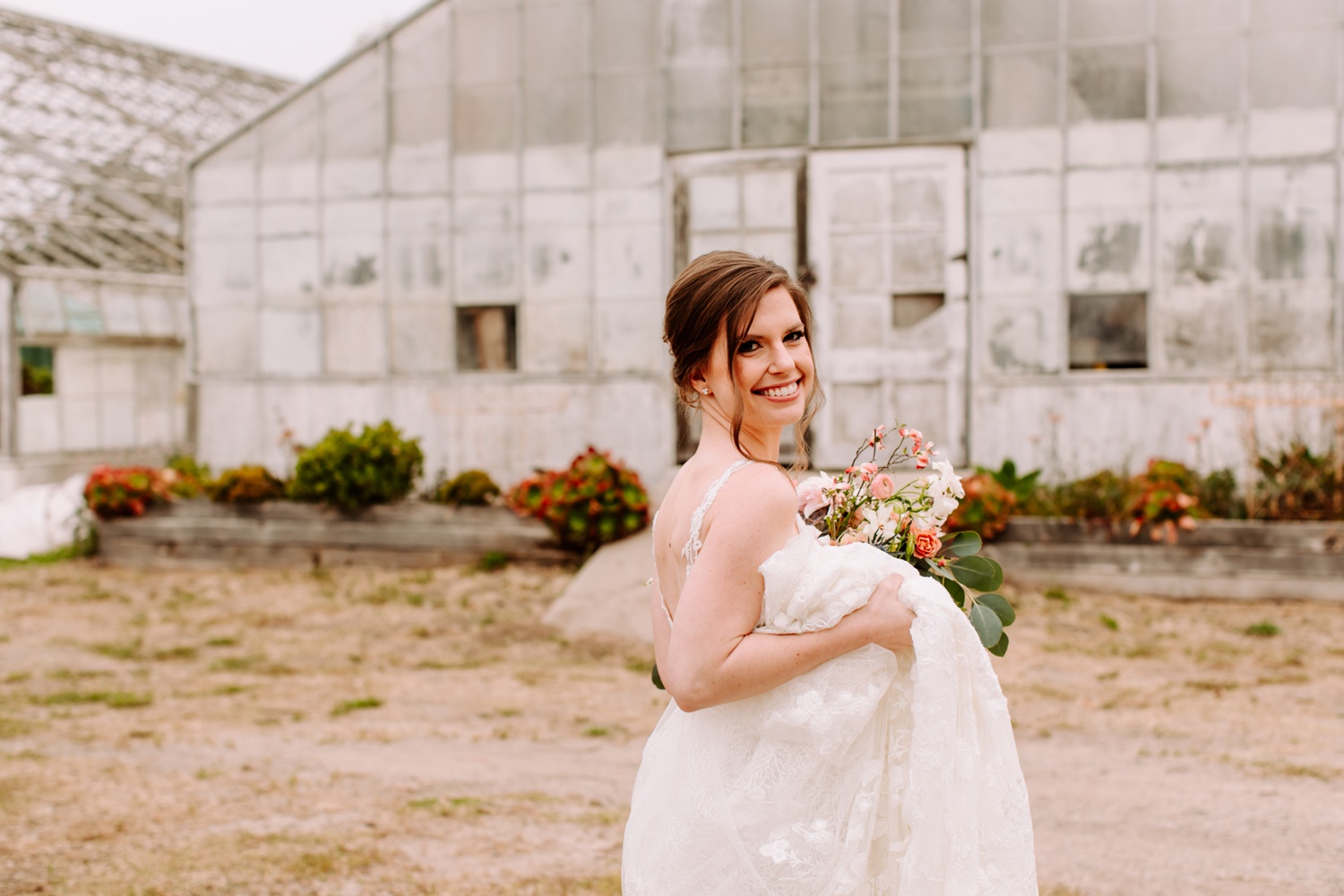 bride portraits at dos pueblos orchid farm