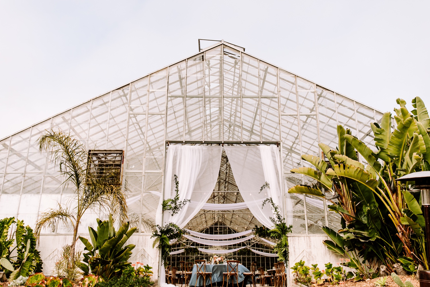 greenhouse wedding reception at dos pueblos orchid farm
