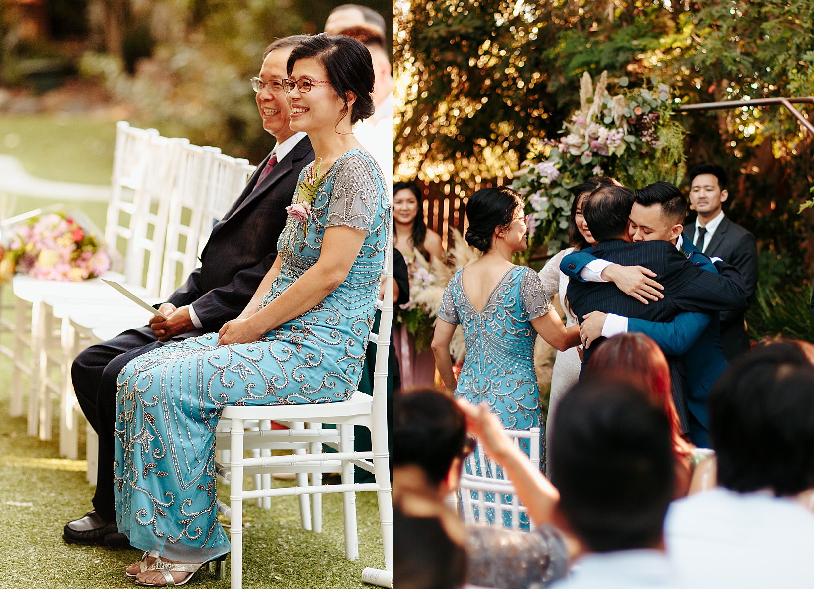 ceremony for San Marcos wedding at Twin Oaks House
