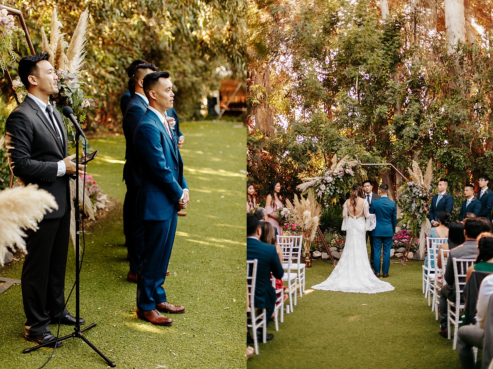 ceremony for San Marcos wedding at Twin Oaks House